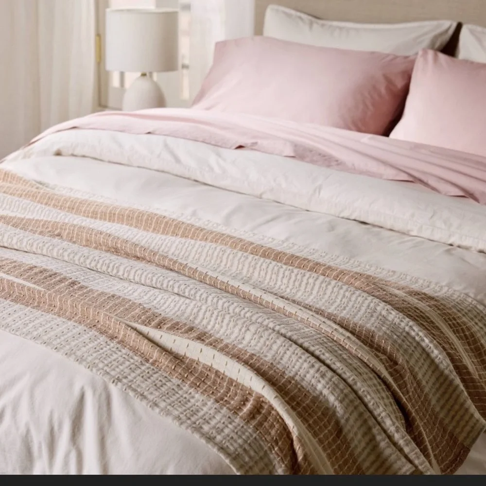 Open Box - Beachcomber Stripe Throw parchment & pecan - Parachute for Target - Picture 5 of 7